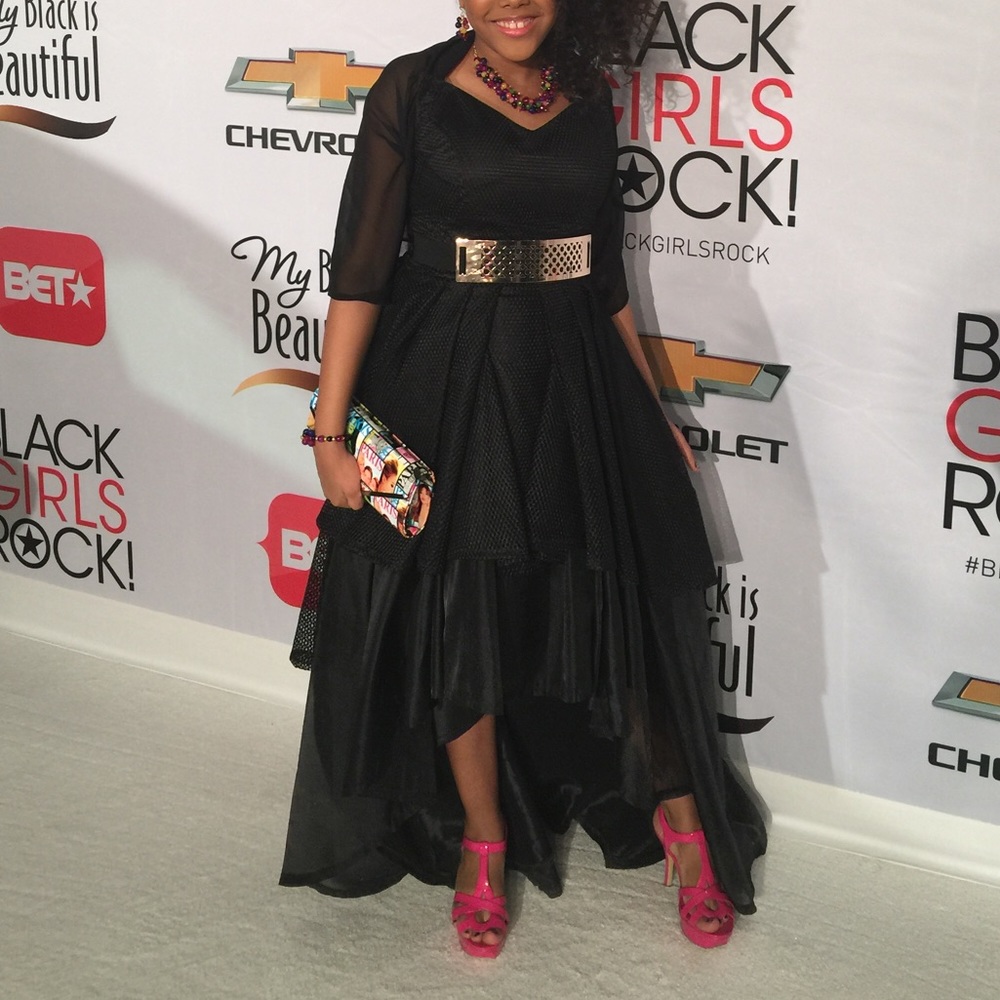 Black High-Low Evening Gown